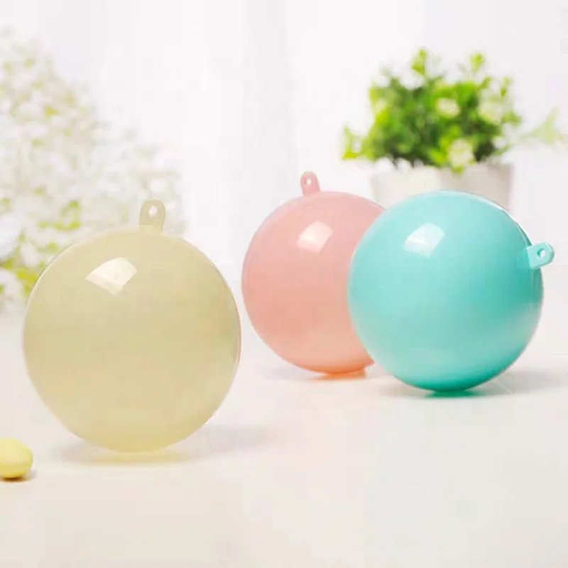 60mm Clear DIY Fillable Plastic Christmas Tree Balls Transparent Embossed Craft Decorations Embroidered Sequined Home Use