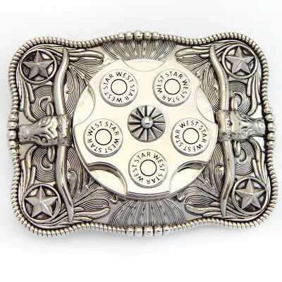 40mm zinc alloy bull head western belt buckle