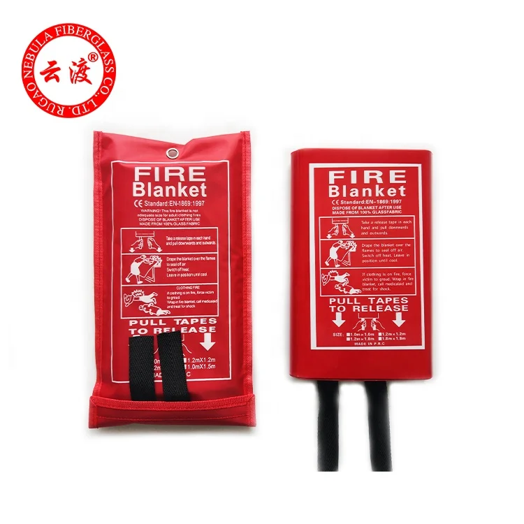 1x1m Emergency Fire Shelter Safety Glass Fiber Extinguishers 0.43mm Fire Blanket