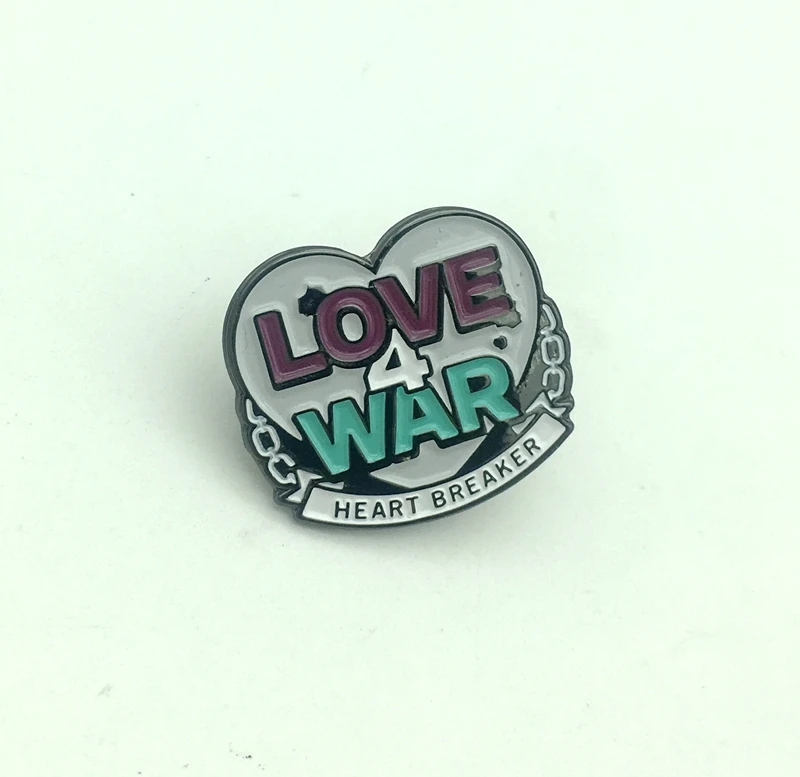 Горячая Распродажа, мягкие эмалированные значки, броши с зажимом в виде знаков love 4 war, сердце, разрушитель, буквы, значки, брошь