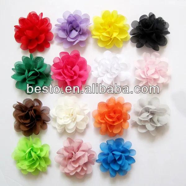 CF 0817 artificial craft fake decorative fabric petite solid ballerina chiffon flower