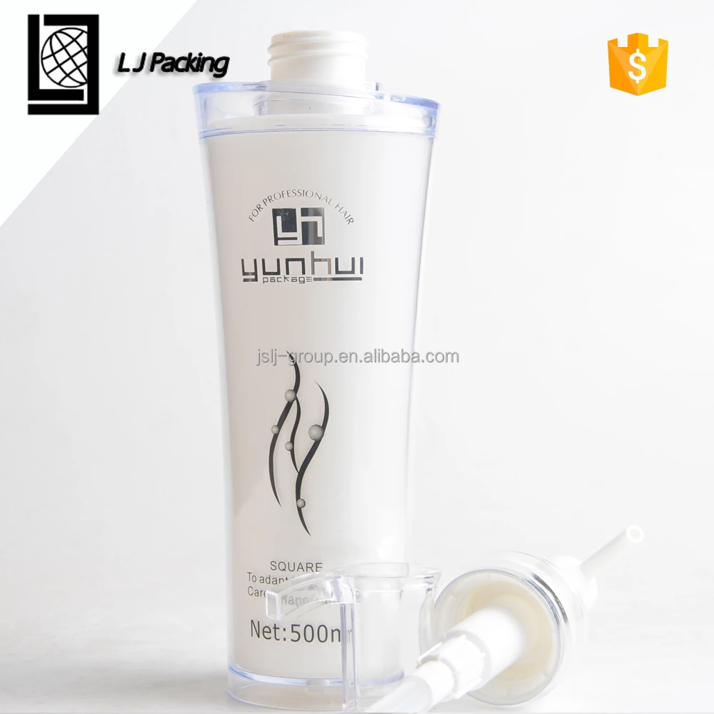High quality design double plastic shampoo bottle size packaging