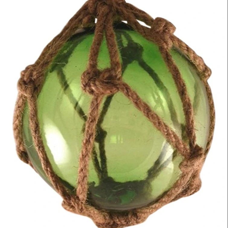 Рыболовный поплавок из зеленого стекла ручной работы