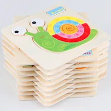 Kids Animals Puzzle Wooden Educational Toys Games For Children Gifts 11 patterns ute puzzles toy X4