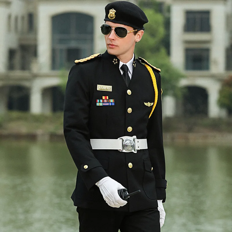 Design Black Color Security Guard Uniforms For Sale