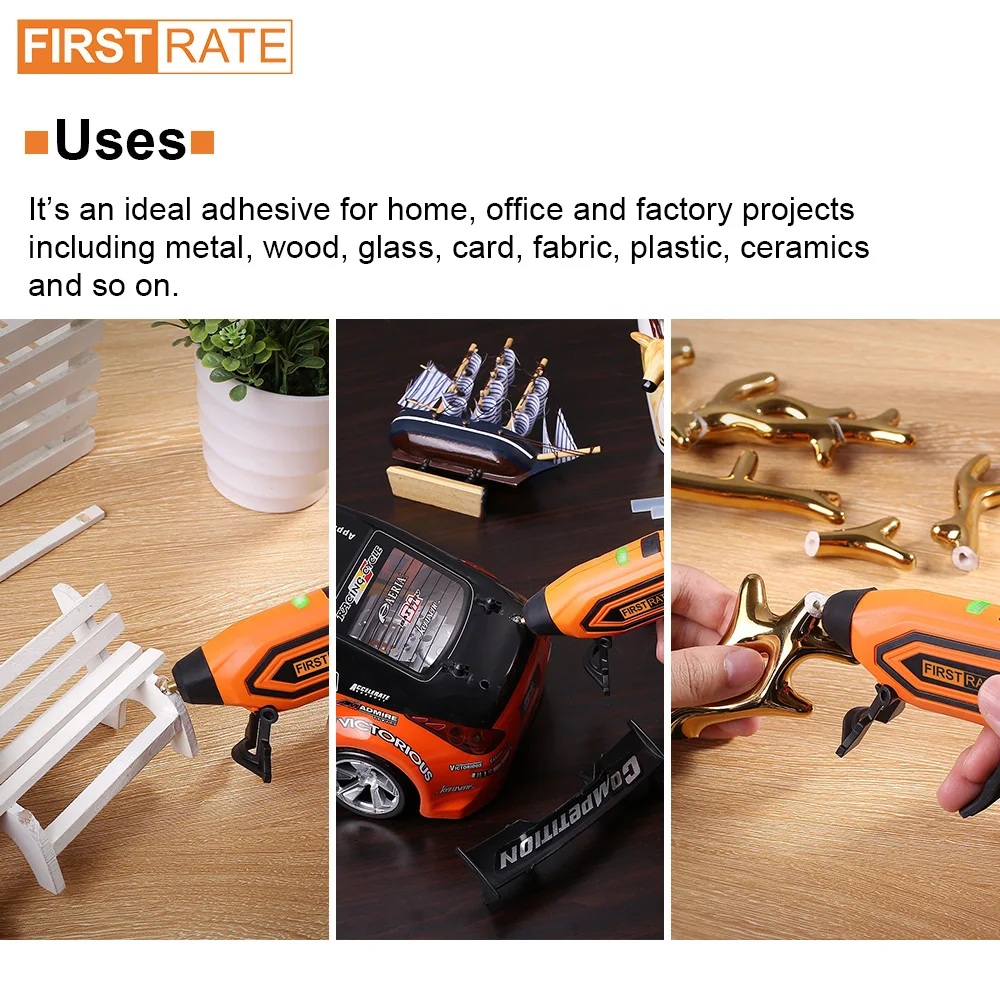 3.6V craft cordless mini heat hot melt silicone glue gun with glue sticks