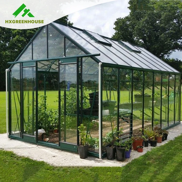 Most luxury style tempered glass greenhouse with large size HX98128G