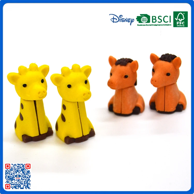 multi shape chineses panda eraser TPR material cute animal eraser