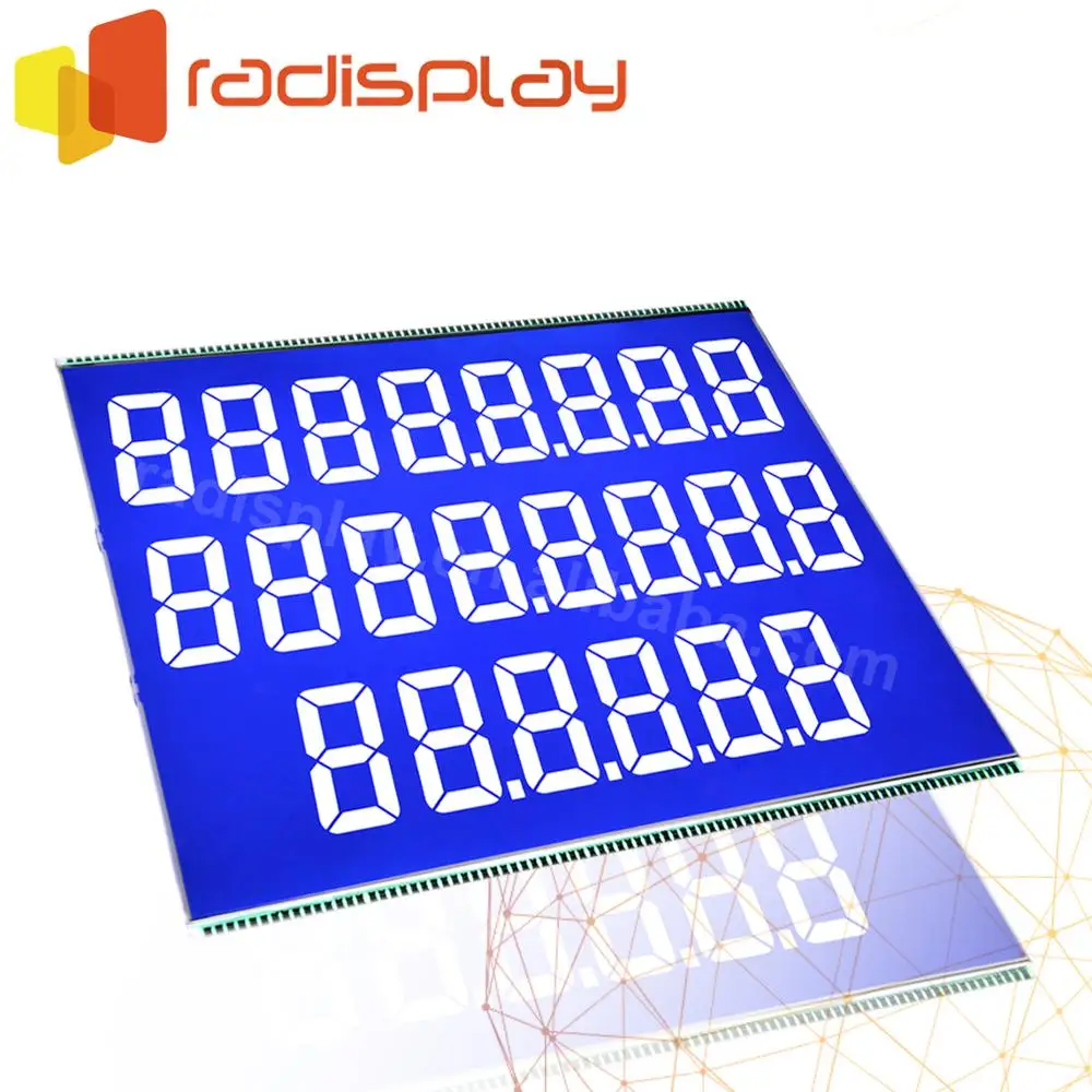 
7 Segment 776 /886 Negative Blue VA Fuel Dispenser STN TN Lcd Display 