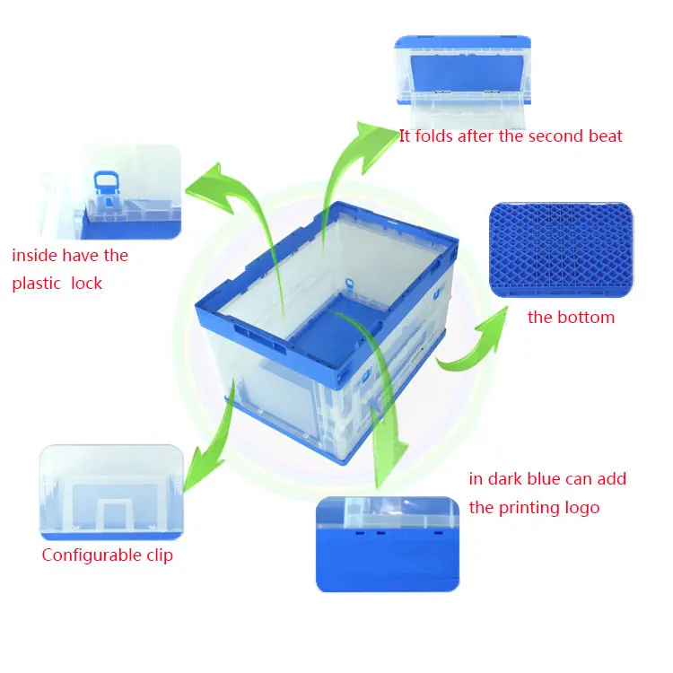 transparent light duty plastic foldable storage box