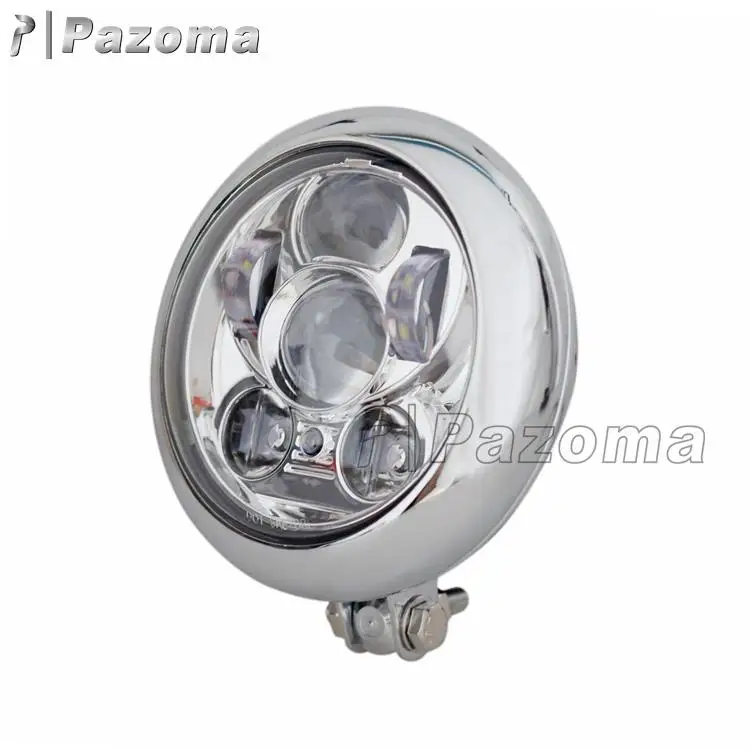 New Universal Motorcycle E-marked LED Projector Headlight For Harley Bobber Chopper Cafe Racer