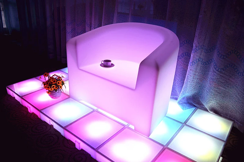 Luxury illuminated furniture sofa classic led sofa led bar nightclub sofa led furniture tables and chairs