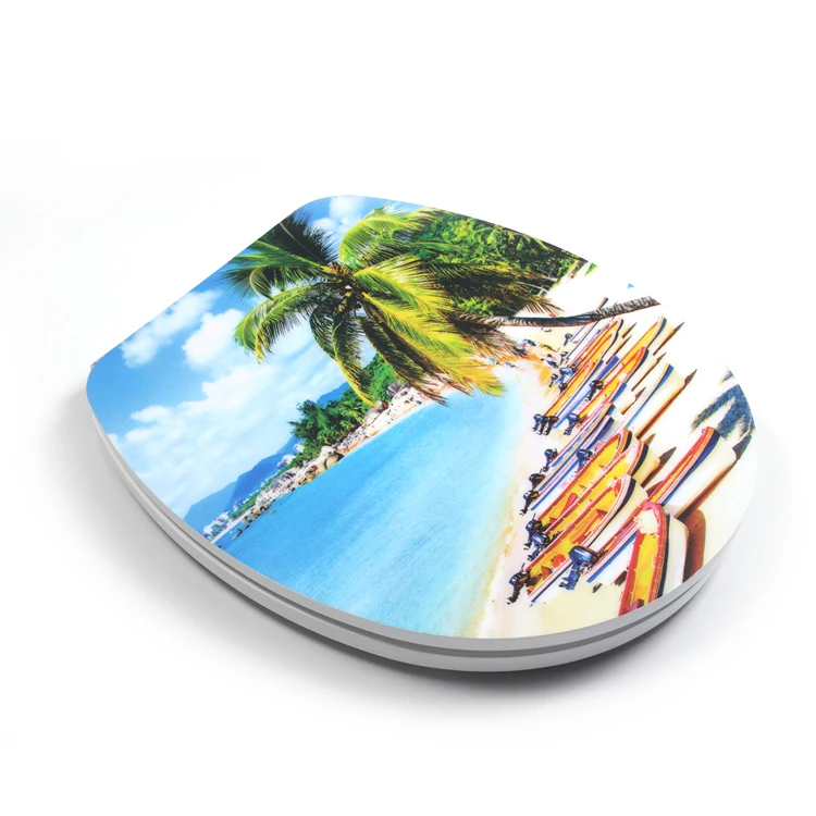 Bofan MDF OEM acrylic biodegradable u shape decorative elongated toilet seat cover non electric