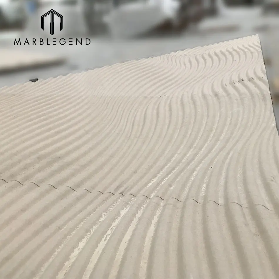 
Wholesale 3D wall decor beige limestone wall tile 