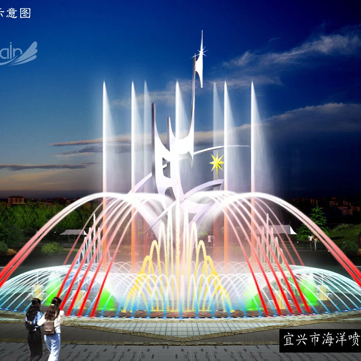 Colorful lights fountain decorative program control dancing water fountain