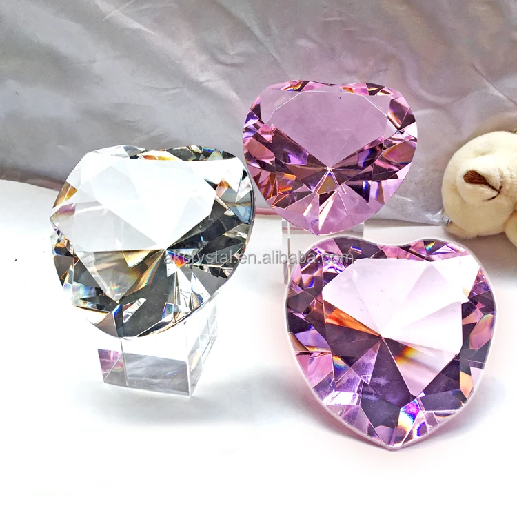 Best sales wedding souvenir love gifts heart shape purple crystal diamond stone
