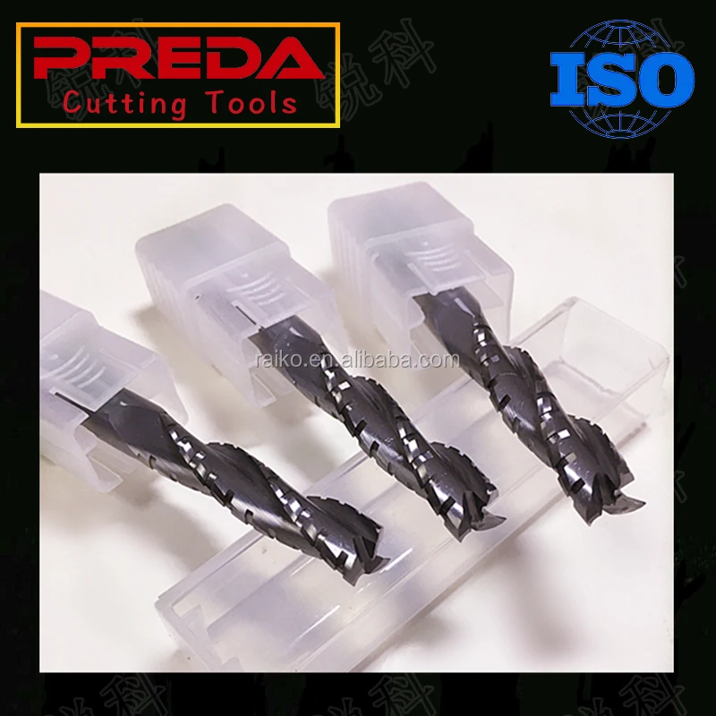 CNC Cutting Tool Tungsten carbide 3 Flutes Square Teeth Roughing End mill Milling Cutting tools ferramentas for hard woodworking