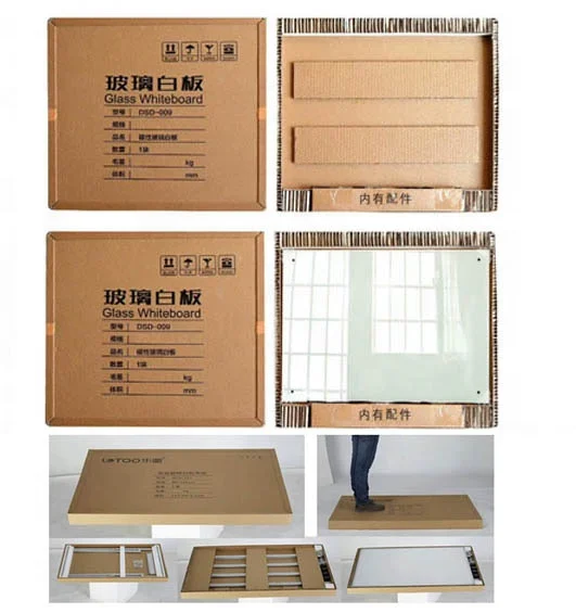 
Transparent glass whiteboard for 900x1200mm with pen tray 