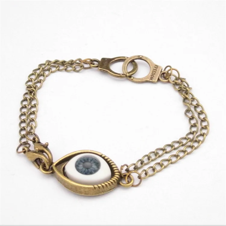 Fashion personality jewelry custom evil eye bracelet fancy zinc alloy bracelet for women