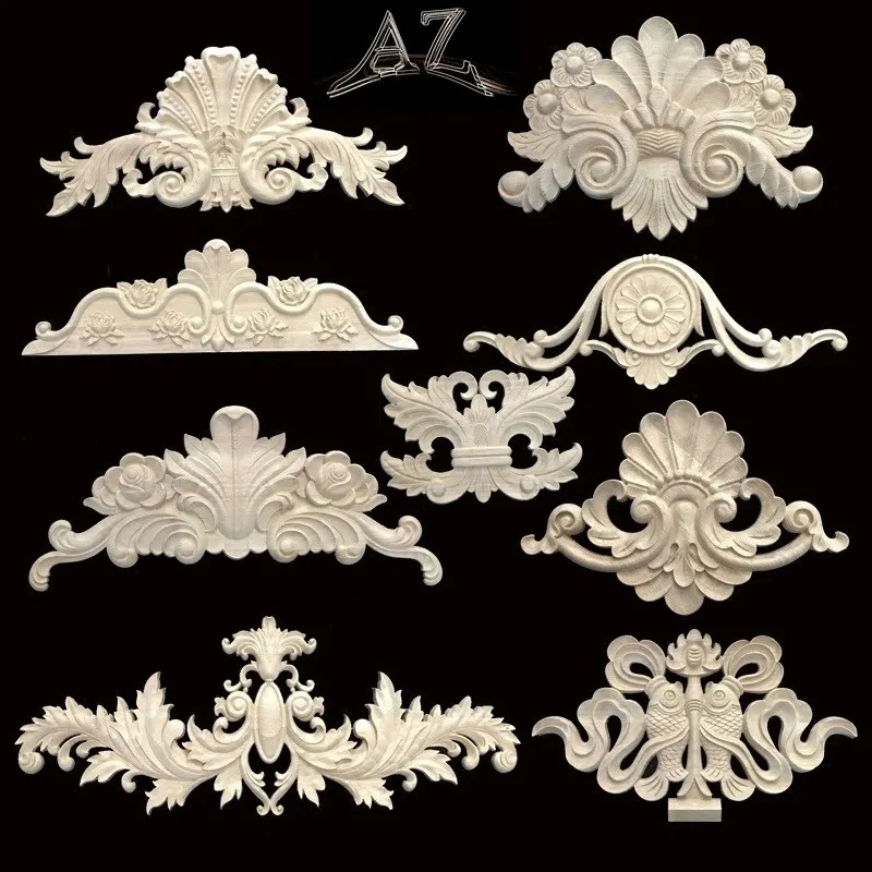 gifts and crafts carving wooden door decoration carving wood applique decorative door trim