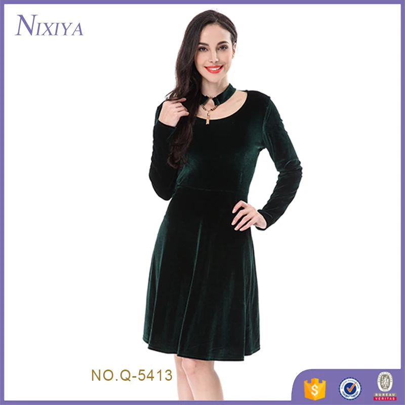 Праздничная одежда зеленые замшевые дамы нарядные платья оптом для женщин