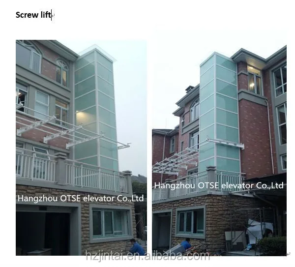 Automatic center opening door home elevator glass elevator