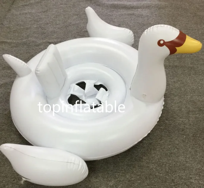 inflatable white swan ride on for BABY kids pool swimming floating seat water playing in summer