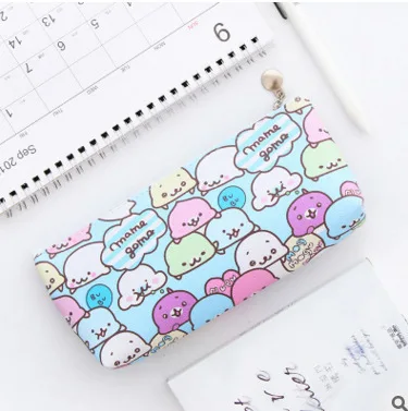 
customized accept cute pu leather students pencil case from yiwu factory 