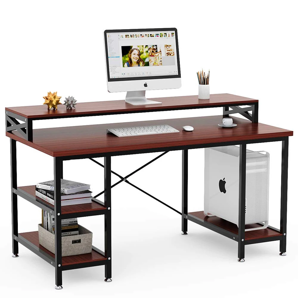 China Supply 2 Layers Gaming Computer Office Tables Desk Study Workstations