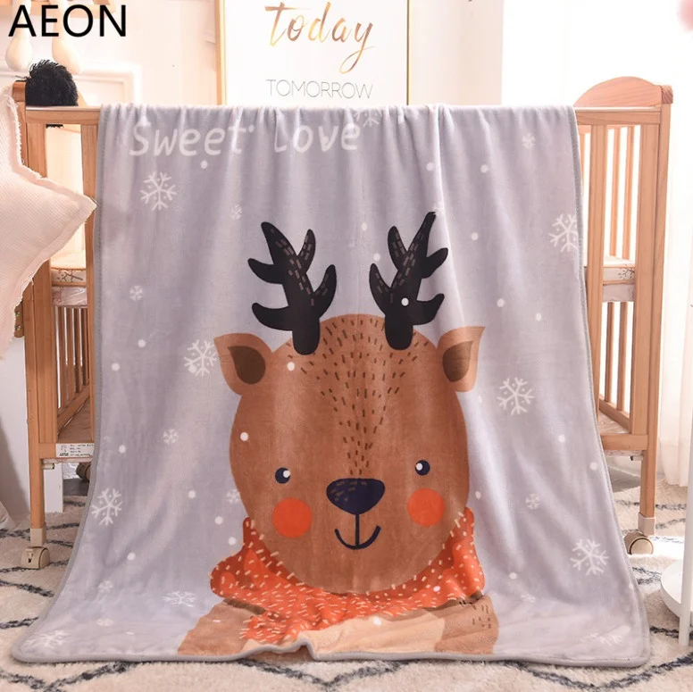 
Facoty Wholesale Printed Animal Design Flannel Fleece Baby Blanket, Ultra Soft Plush Kids Blanket for Toddler Bed 