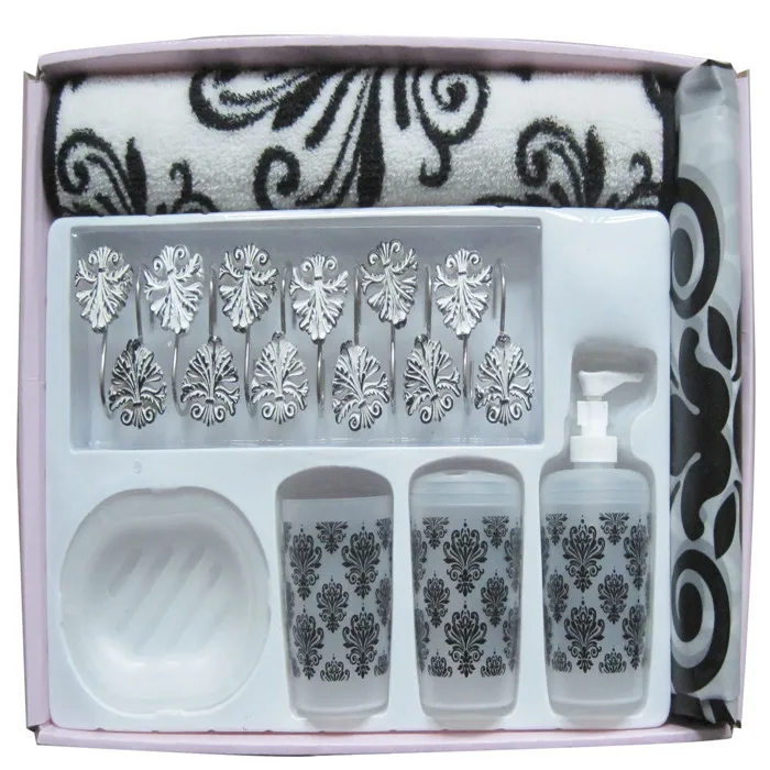 18 шт., занавески для душа с ковриком для ванной, набор из 7 аксессуаров