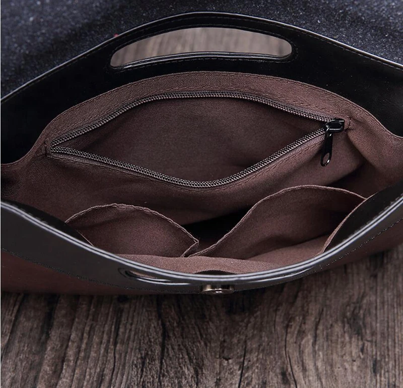 
Dreamtop DTD054 envelope design men purse PU vintage leather clutch for business files 