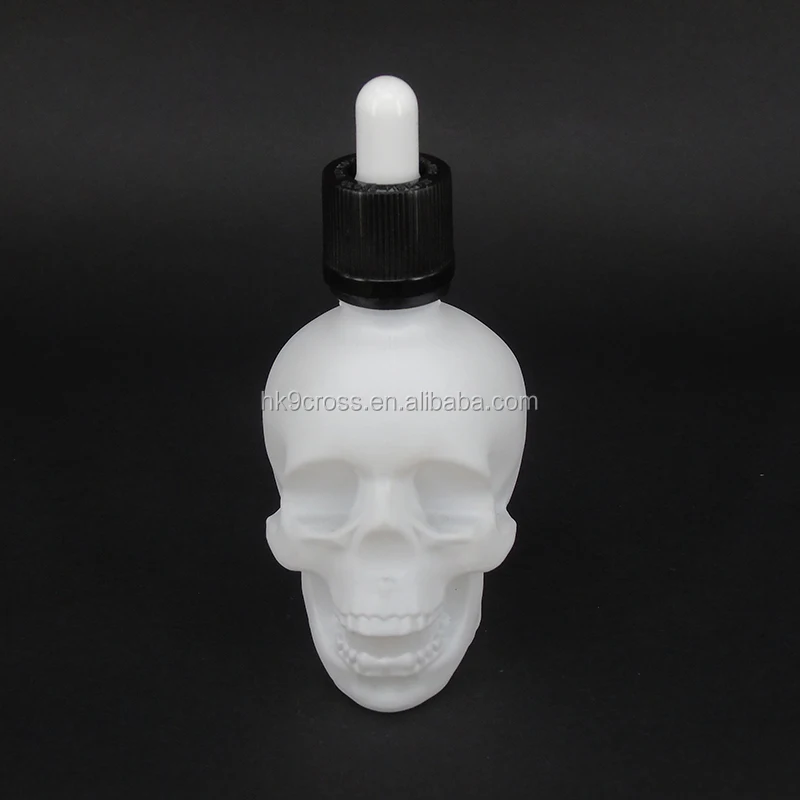 60ml white glass skull dropper essential oil bottle