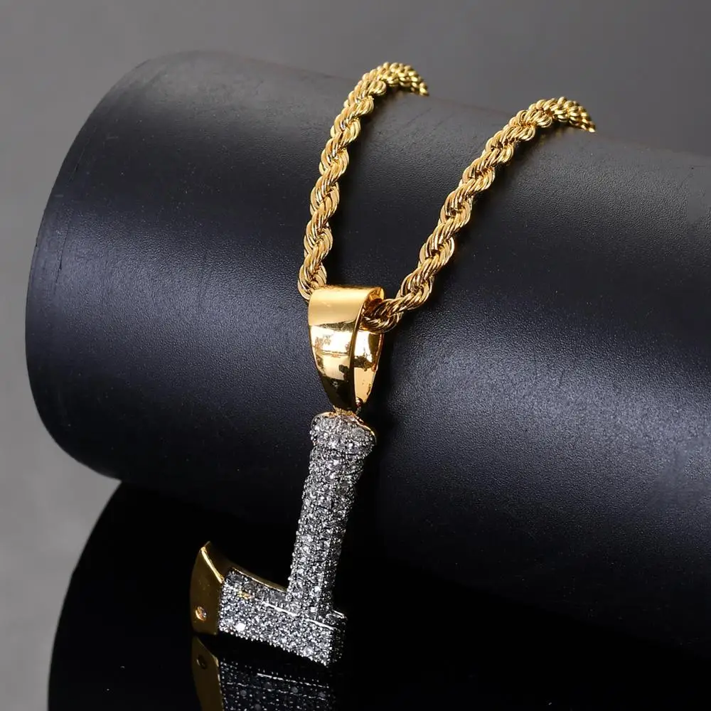 CN058  Hip Hop  Pendant Copper Micro pave with CZ stones Necklace Jewelry for men and women