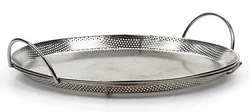 Perforated 18/8 Stainless Steel BBQ pizza pan baking tray