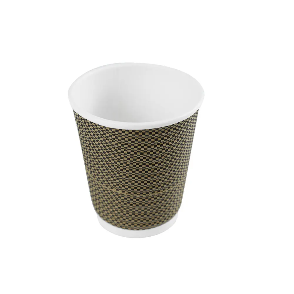 4oz 8oz 12oz 16oz Ripple Wall Paper Coffee Cup Custom Cardboard Cups for Vending Machines