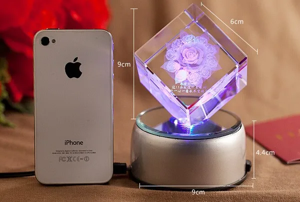 3d laser crystal solid glass cube for gift