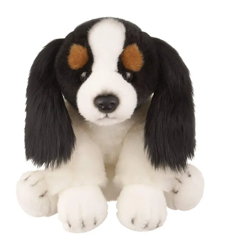 30cm white and brown stuffed Cavalier King Charles dog china plush toys