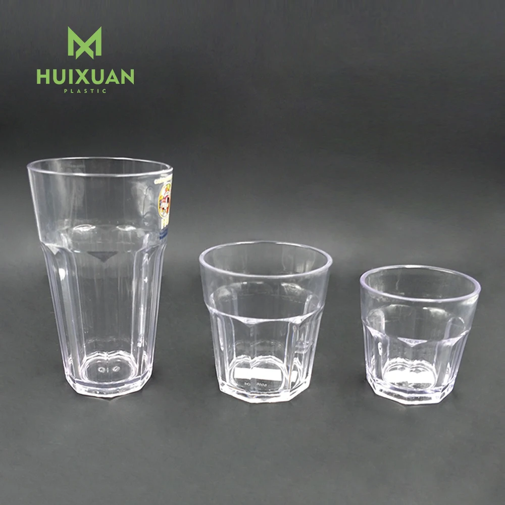 Custom size reusable plastic clear wine cups
