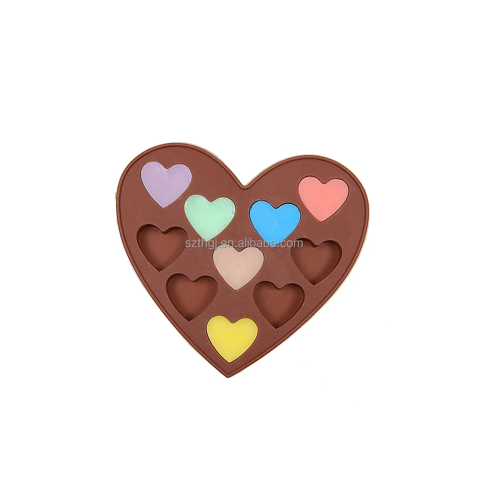 BPA free 10 small heart shaped silicone candy mold chocolate mold with many colors