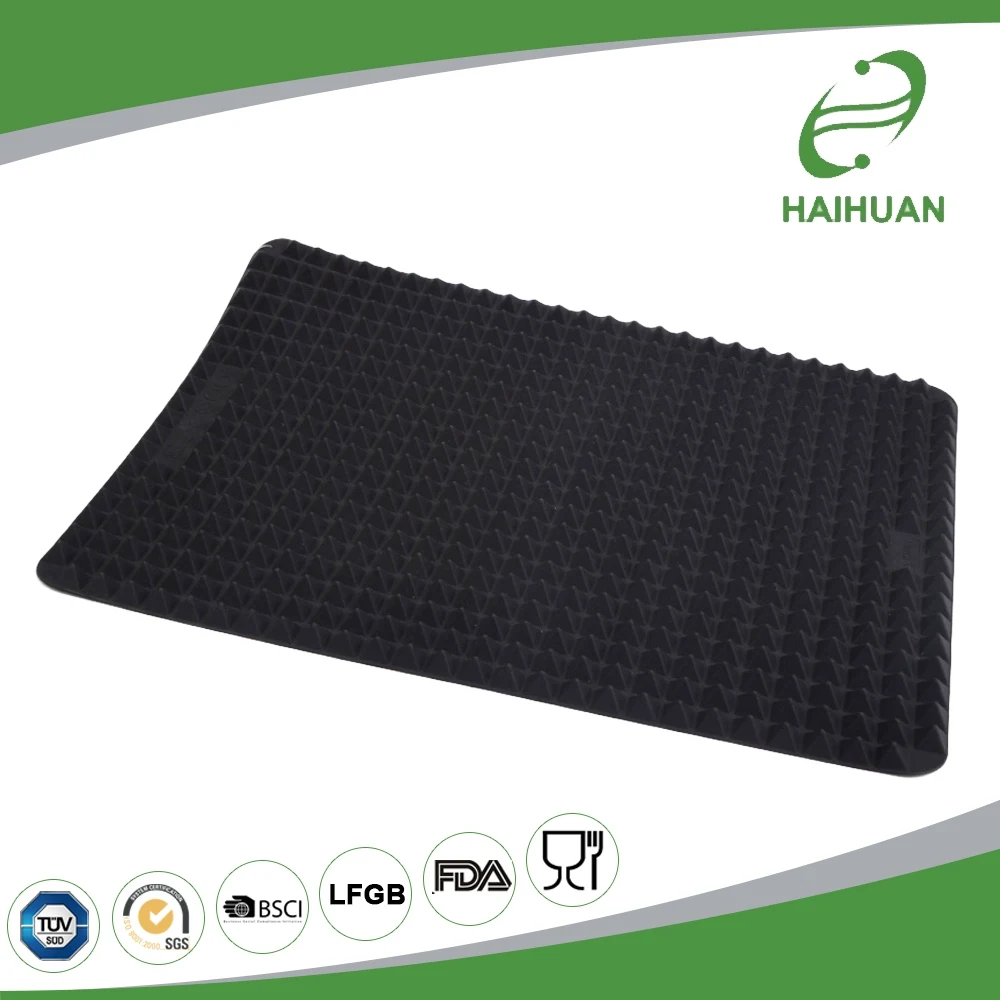 Latest Style Silicone Raised Cone Pyramid Draining Oil Filter Mat Oven Tray for Cooking Baking Roasting