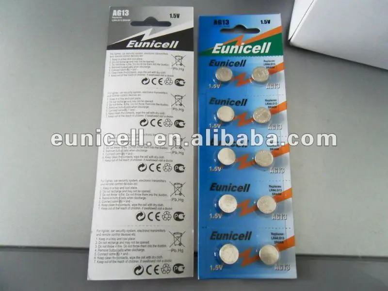 1.5V Lr44 G13 Button Cell Batteries LR44 AG13 A76 Alkaline Watch & Toys Battery