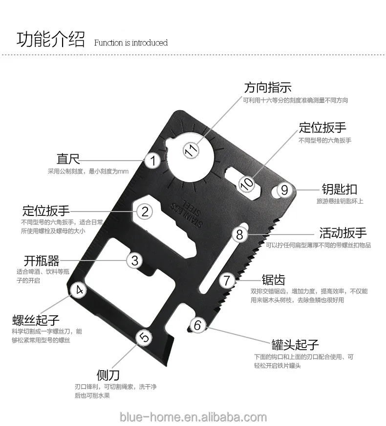 wholesale personalized logo colorful survival tool card ,credit card multi tool