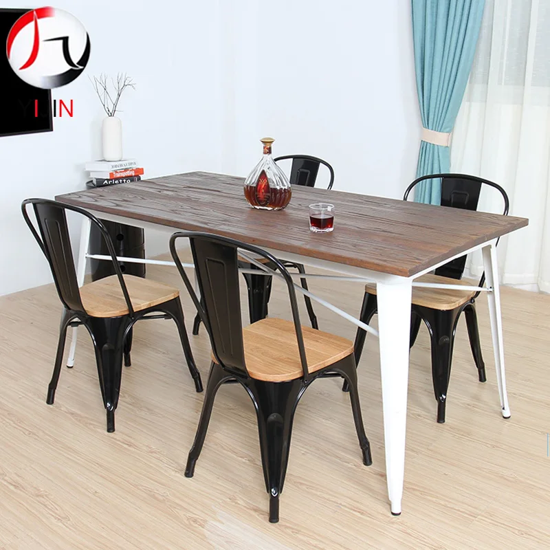 
YIJIN CCT-1021A vintage stacking industrial metal side coffee chairs for restaurant 