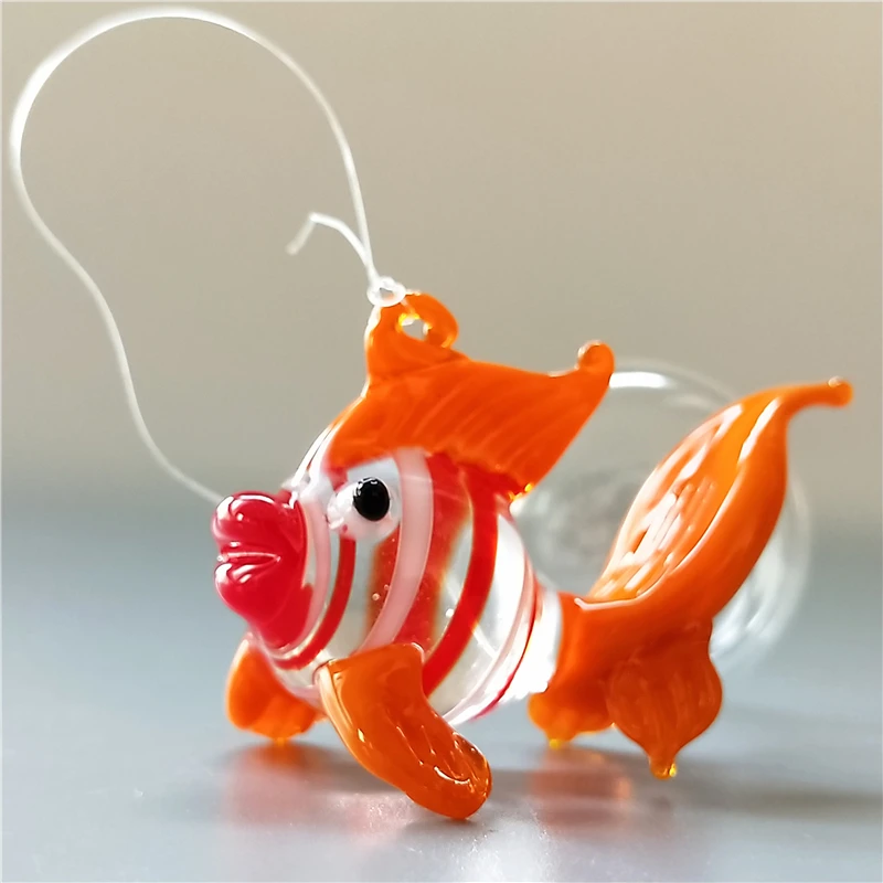 Colorful handmade murano glass bubble fish as fish tank decoration