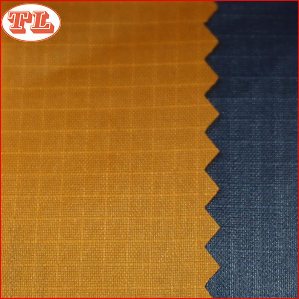 DWR 70d 210T ripstop nylon taffeta fabric with pu coated for hammock