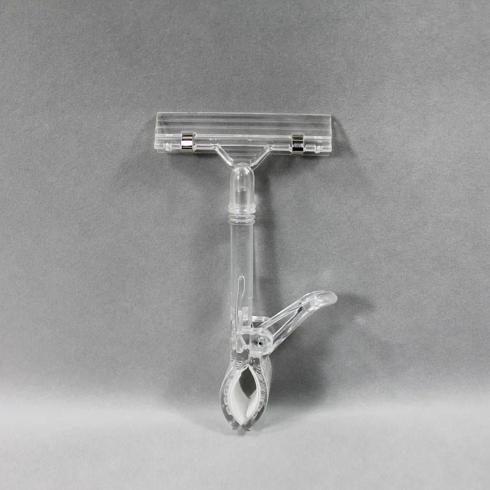 Retail stores display transparent clear plastic price tag pop clips label holder for supermarket