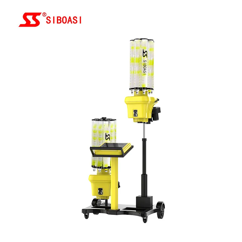 Wholesale siboasi S8025 badminton shuttlecock machine trainer with black yellow color