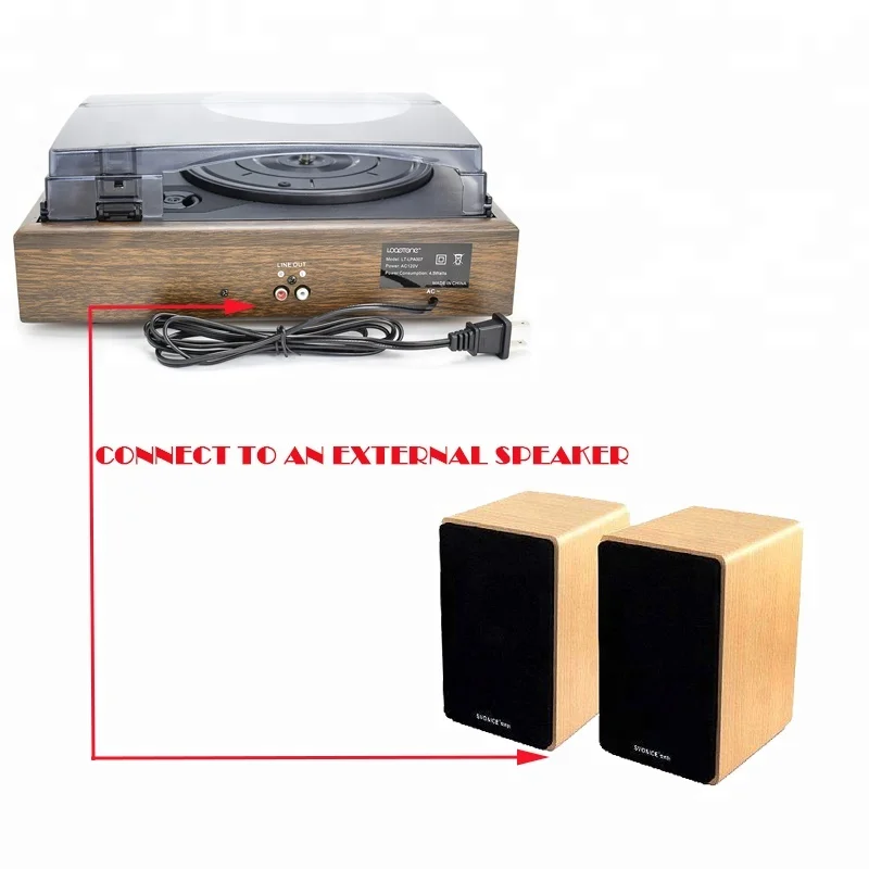 Desonic Classic Belt-Driven Turntable Vinyl LP Record Player W/ Built-in Speakers RCA Line-out AC110~130V&220~240V