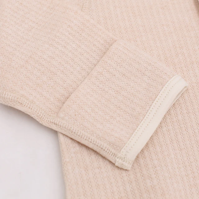 
organic cotton stripe jacquard newborn baby footie pajamas with button 